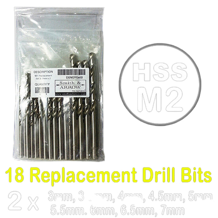 18 Piece Metric M2 HSS Drill Bit Set - 3mm to 7mm