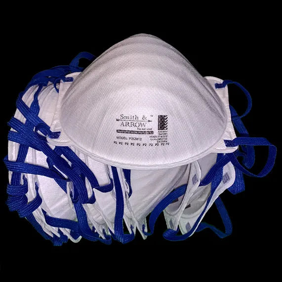 DISPOSABLE P2 FACE MASKS, UNVALVED, CUPPED