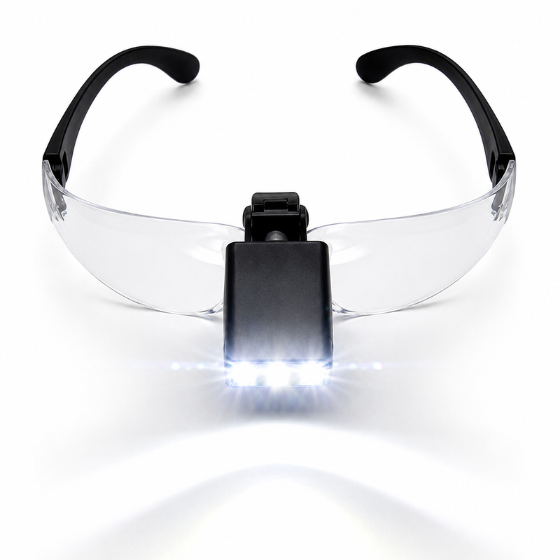 Bifocals Safety Glasses with Led Light - 1.5x Magnification