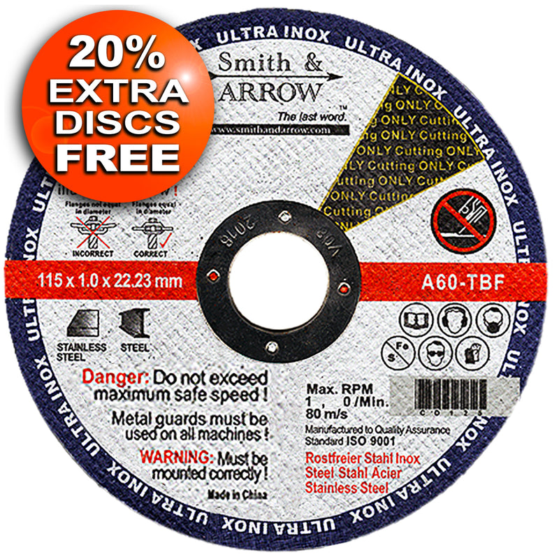 4.5", 115mm - METAL CUTTING DISCS GET 20% EXTRA, BUY 25 GET 30