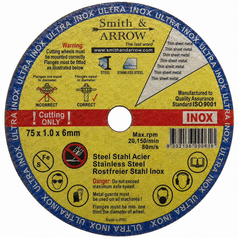 3", 75mm x 0.8mm x 6mm (Bore) - Metal Cutting Discs