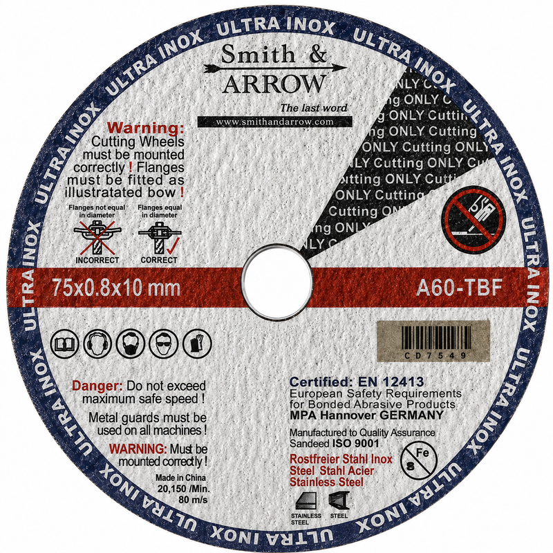 3", 75mm x 0.8mm x 10mm (Bore) - Metal Cutting Discs