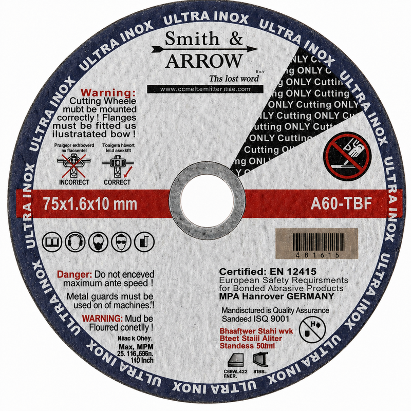 3", 75mm x 1.6mm x 10mm (Bore) - Metal Cutting Discs