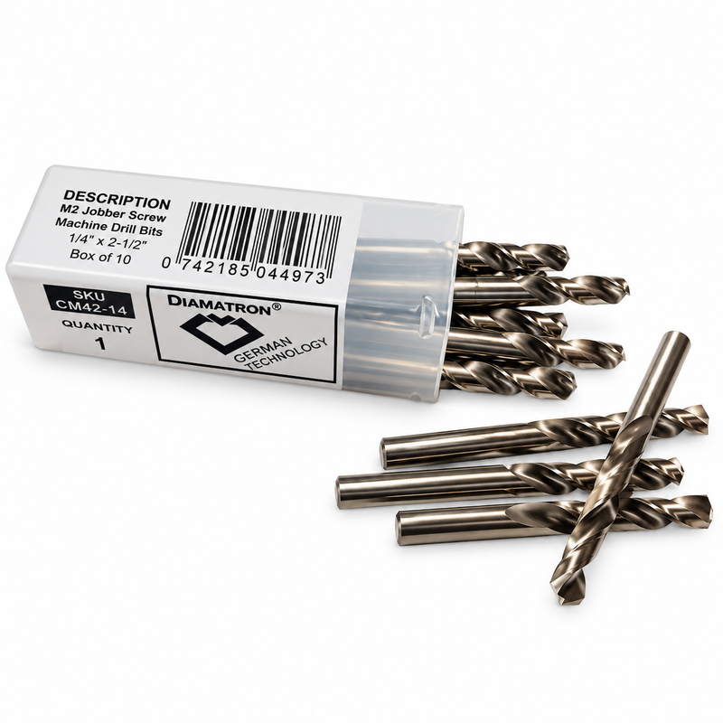 Screw Machine Stub Length Drill Bits - 1/4" x 2 1/2"