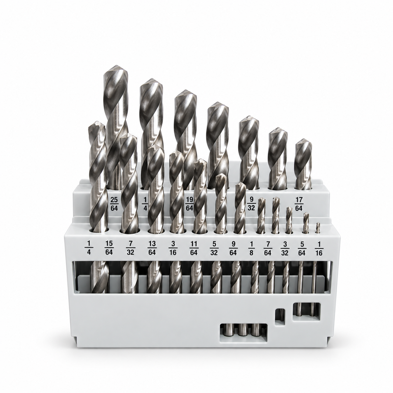 21 Piece Imperial M2 HSS Drill Bit Set  - 1/16" to 3/8"
