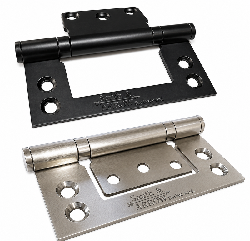 4", 101.6mm Door Hinges, Hirline Non Mortice Butt - Stainless or Black