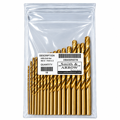 18 Piece Metric M35 Drill Bit Set - 3mm to 7mm