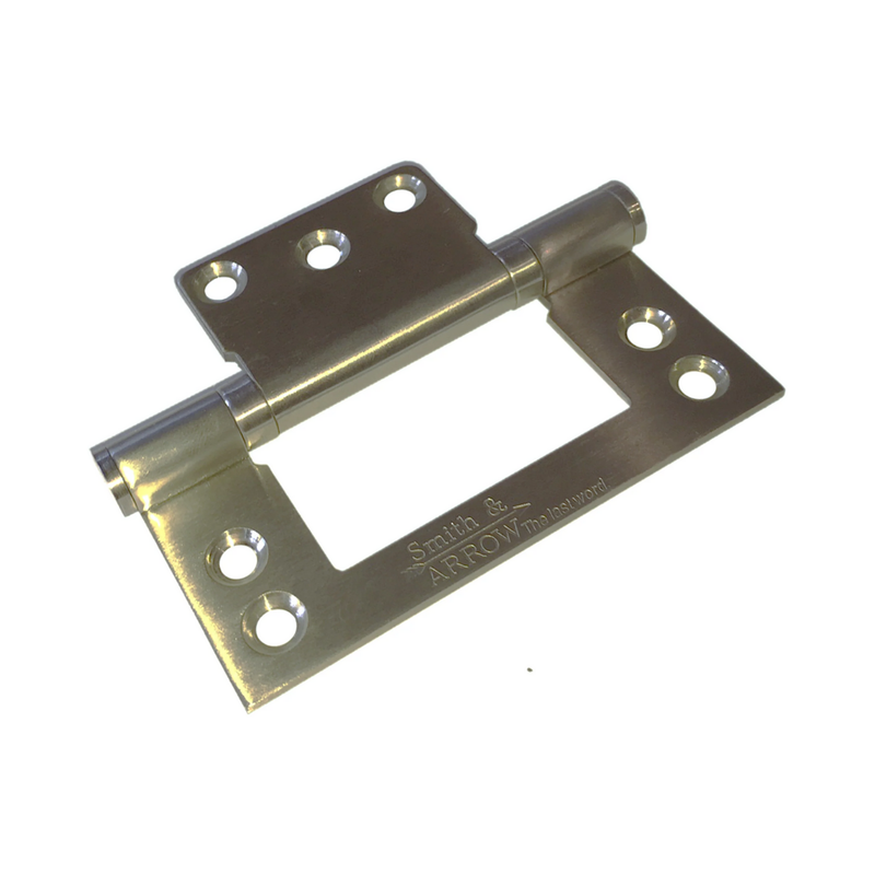 DOOR HINGES, STAINLESS or BLACK, HIRLINE NON MORTICE BUTT - 4" 101.6MM