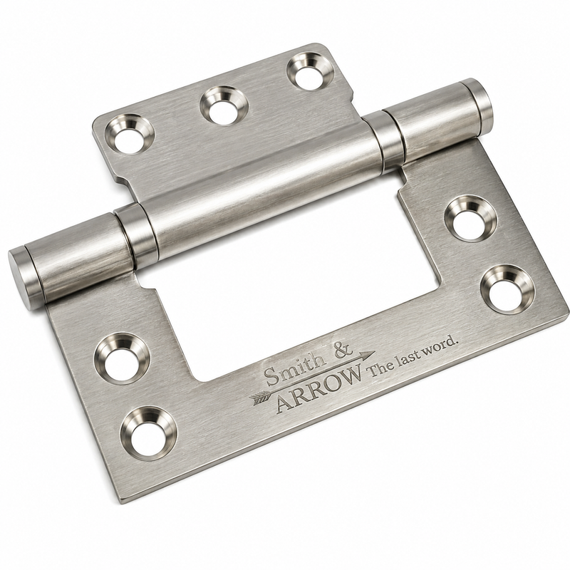 4", 101.6mm Door Hinges, Hirline Non Mortice Butt - Stainless or Black