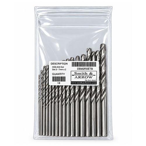 18 Piece Metric M2 HSS Drill Bit Set - 3mm to 7mm