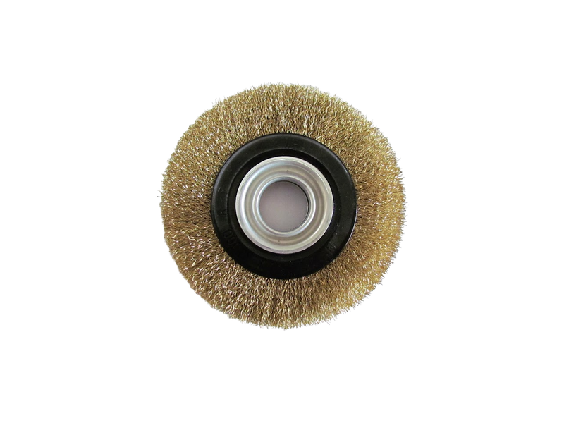 WIRE ROTARY WHEEL BRUSH for BENCH GRINDER (CRIMP) - 6" 150mm / 8" 200mm
