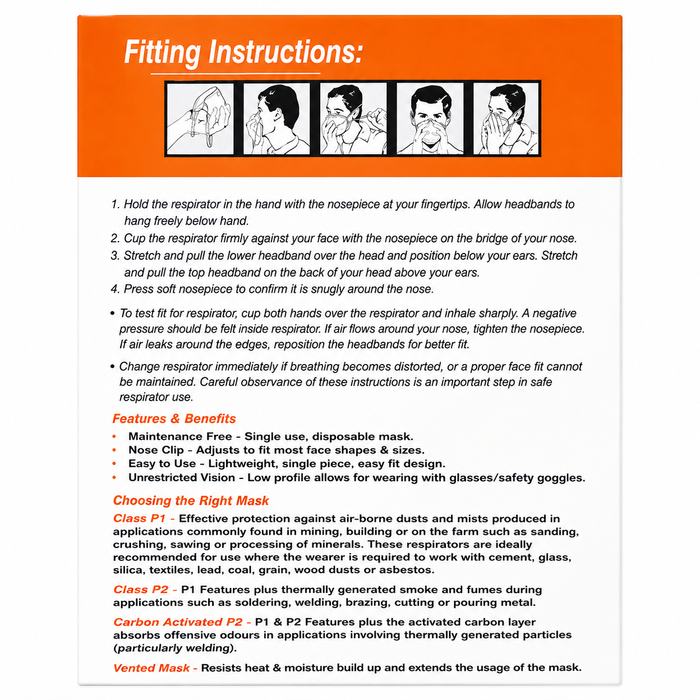 P2 Cupped Face Masks, Unvalved
