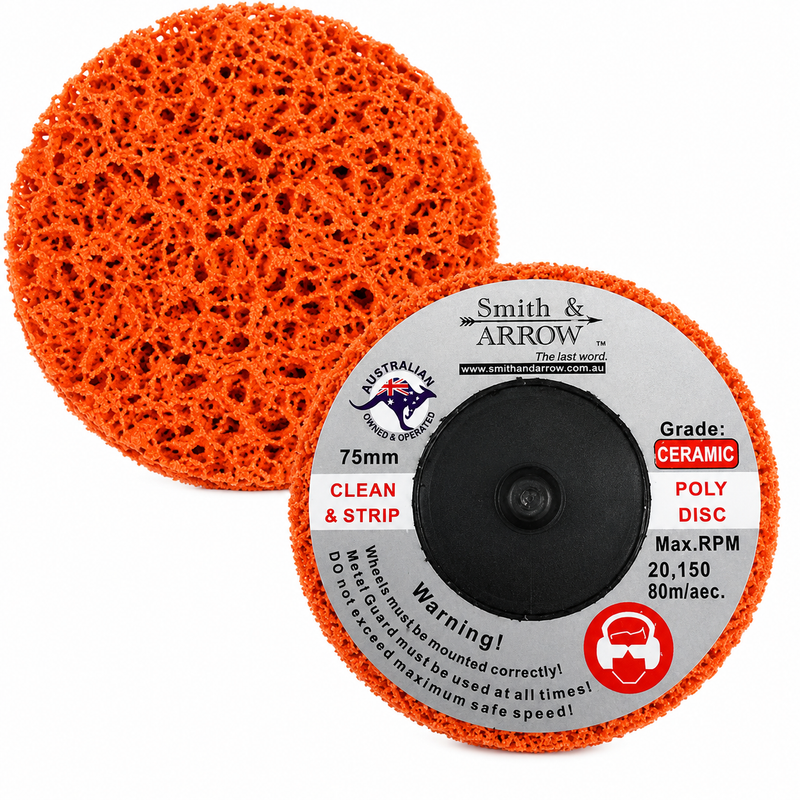 3" 75mm - QUICK CHANGE CERAMIC POLY STRIP ROLOC DISCS