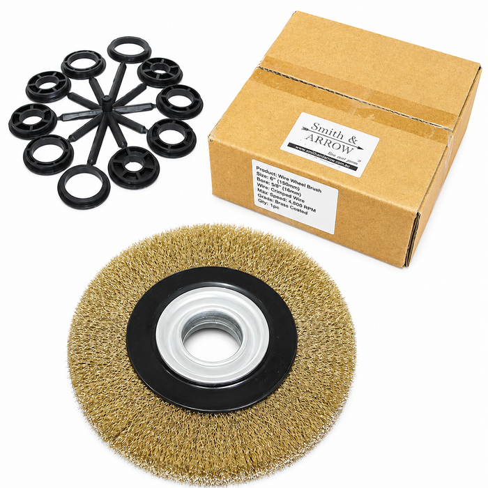 Wire Rotary Wheel Brush for Bench Grinder - 6" 150mm / 8" 200mm