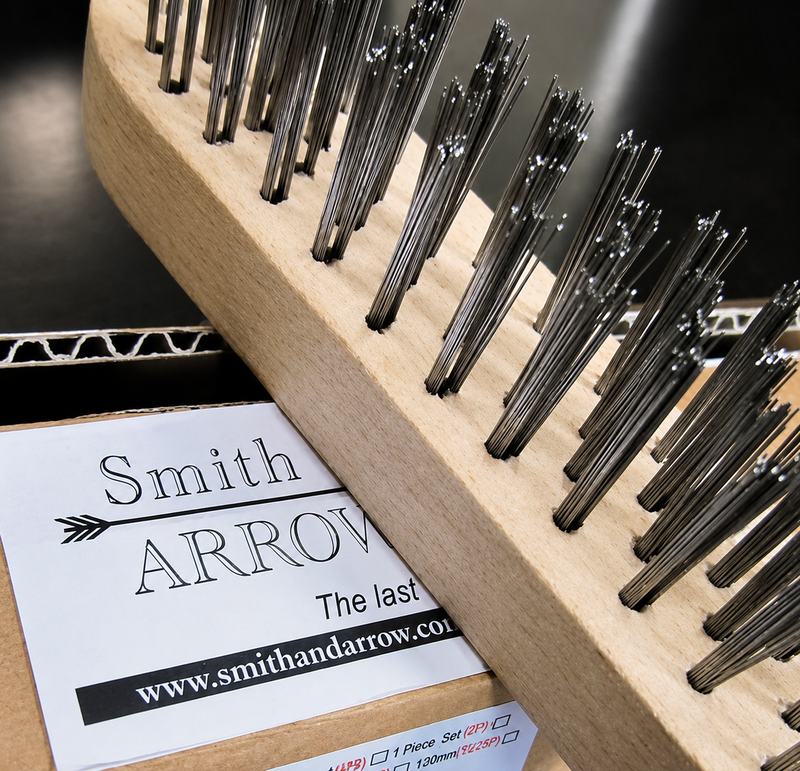 CARBON STEEL WIRE, 4 ROW WOODEN HANDLE BRUSH