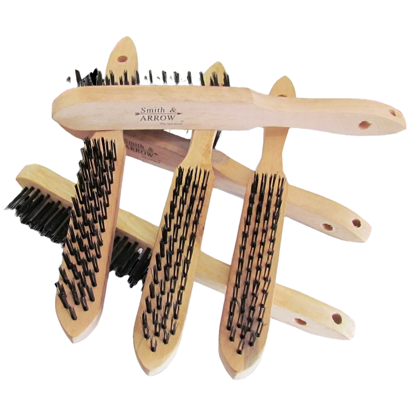 CARBON STEEL WIRE, 4 ROW WOODEN HANDLE BRUSH