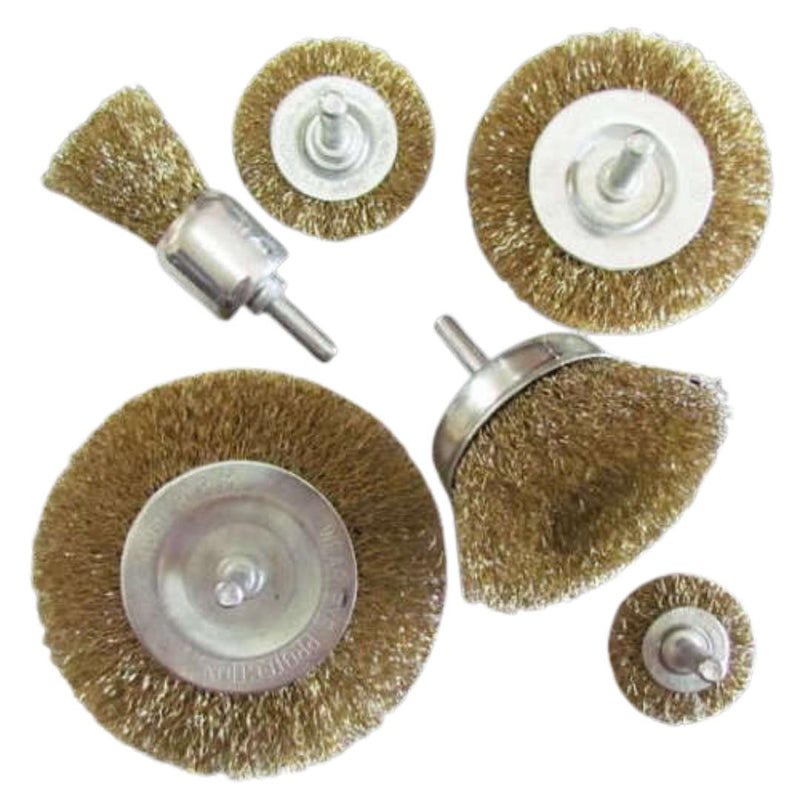 BRASS COATED CARBON STEEL DRILL BRUSH SET (DRILL, DREMEL, ROTARY TOOL)