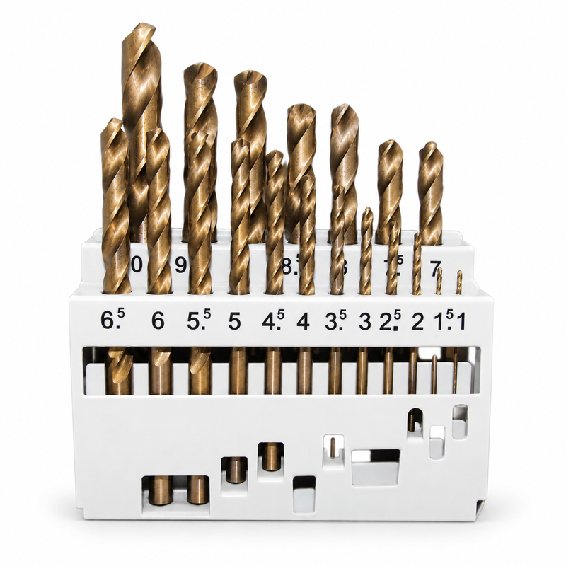 19 Piece Metric M35 Cobalt HSS Drill Bit Set - 1.0mm to 10mm