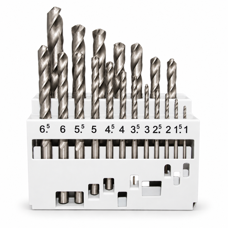 19 Piece Metric M2 HSS Drill Bit Set - 1.0mm to 10mm
