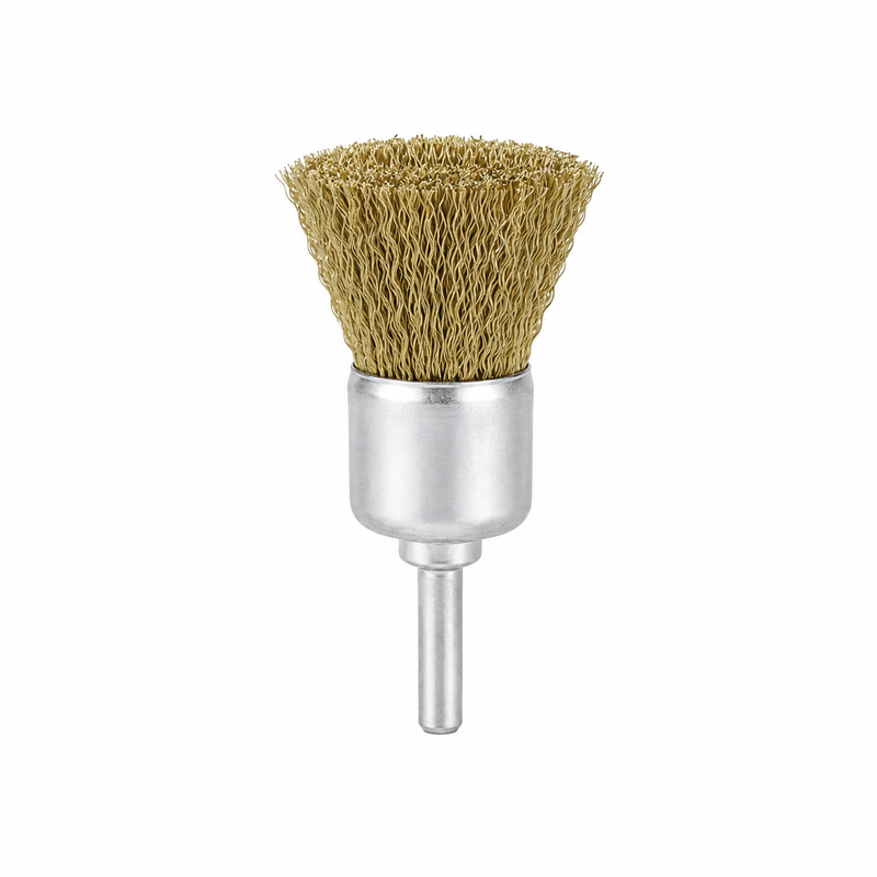 6 Piece Drill Brush Set, Brass Coated Carbon Steel  Drill Brush Set