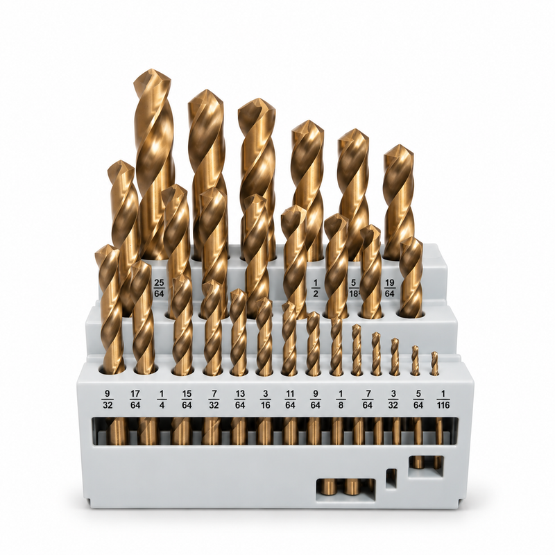 29 Piece Imperial M35 Cobalt HSS Drill Bit Set - 1/16" to 1/2"