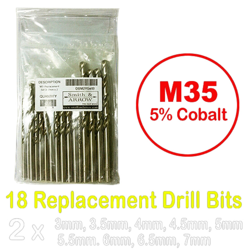 18 Piece Drill Bit Set M35 3mm - 7mm