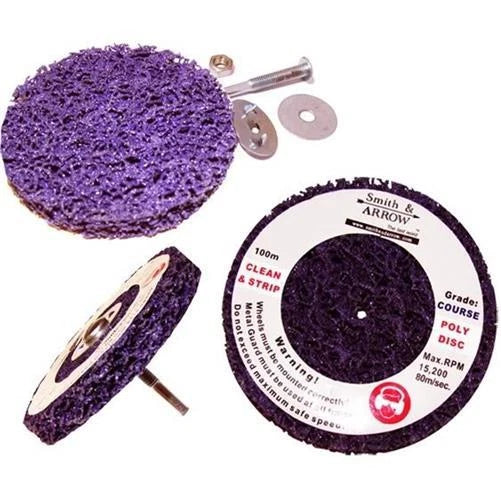 4" 100mm - POLY STRIP DISC FOR AIR TOOL or DRILL
