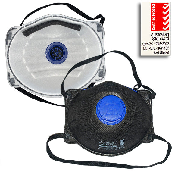 🎁 DISPOSABLE P2 FACE MASKS, VALVED CUPPED - WHITE OR BLACK (100% off)