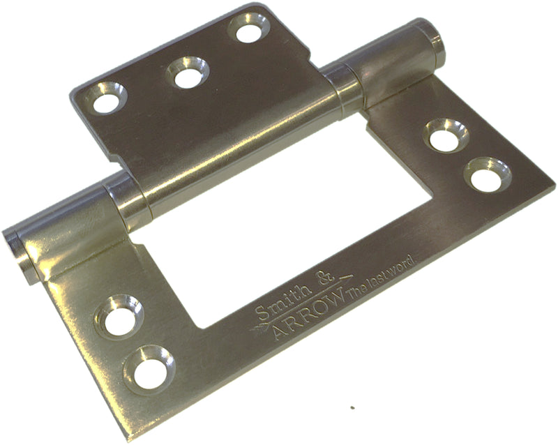 DOOR HINGES, STAINLESS or BLACK, HIRLINE NON MORTICE BUTT - 4" 101.6MM